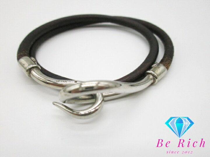 楽天市場】エルメス HERMES ジャンボ ブレス シルバー 茶 ブラウン  