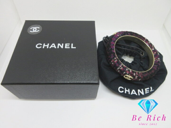 楽天市場】シャネル CHANEL ココマーク ツイード バングル ゴールド 