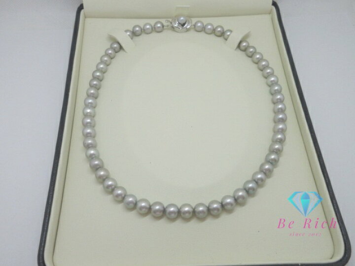 楽天市場】田崎真珠 TASAKI パール 真珠 6 - 8mm 珠 ネックレス グレー 