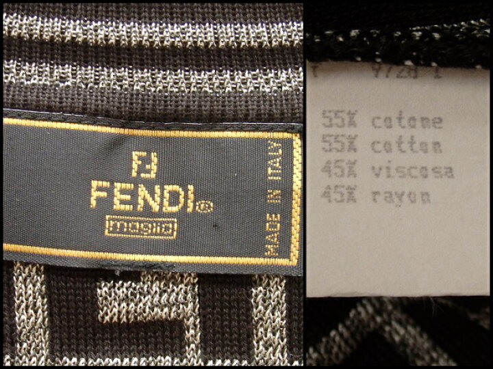 楽天市場】フェンディ FENDI ズッカ柄 ニット ベスト サイズ 40 グレー 