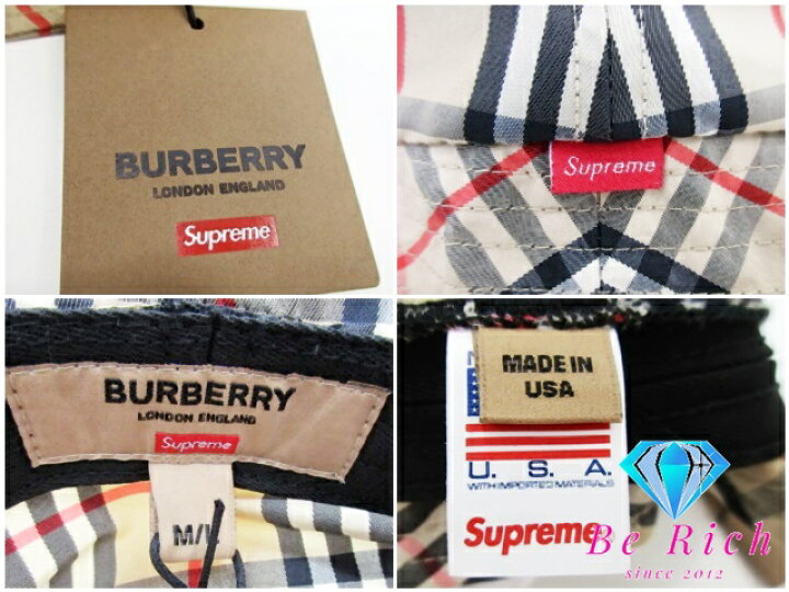 楽天市場】バーバリー BURBERRY × シュプリーム Supreme クラッシャー 