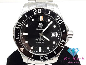 タグ ホイヤー TAG HEUER アクアレーサー オートマティック キャリバー 5 デイト メンズ 腕時計 ブラック 黒 シルバー SS ブレス ロゴ 自動巻き AT ウォッチ 【中古】【送料無料】 bt2812