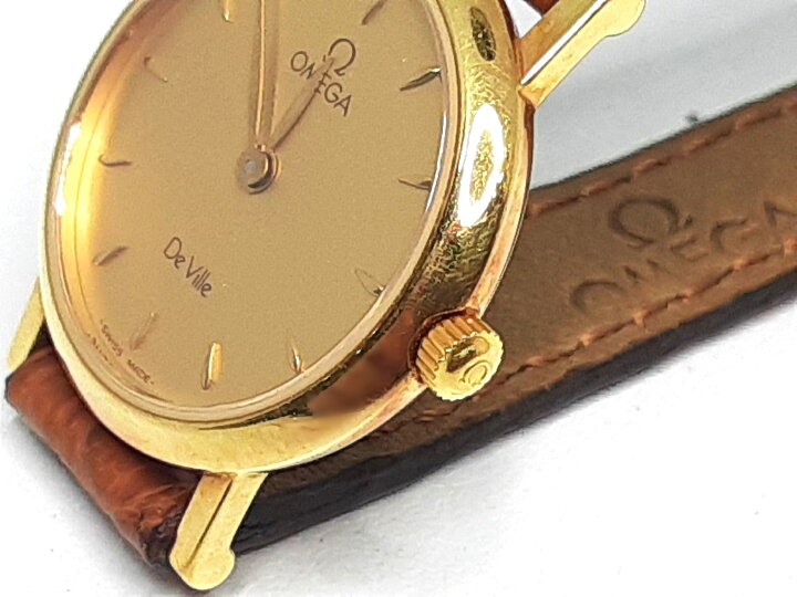 楽天市場】オメガ OMEGA デビル レディース 腕時計 18K 750 YG レザー  