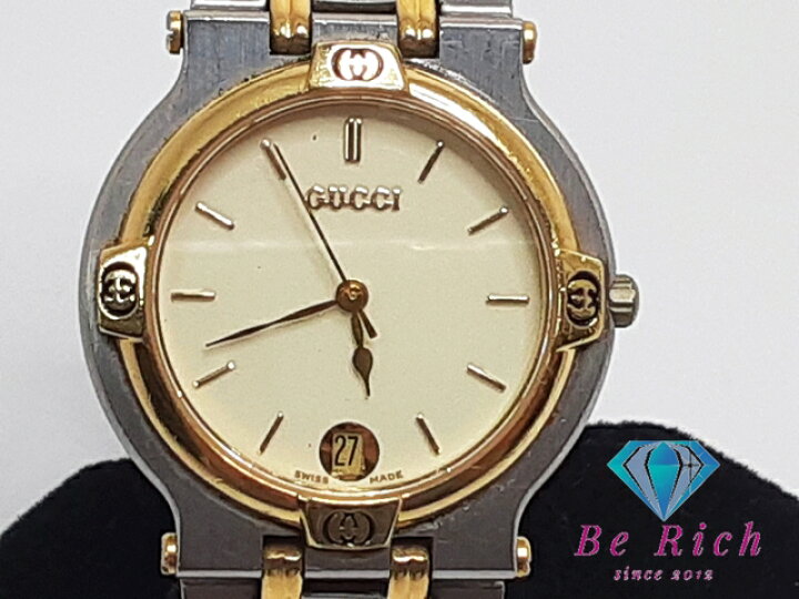 楽天市場】グッチ GUCCI メンズ 腕時計 デイト 9000 M 黒 アイボリー 