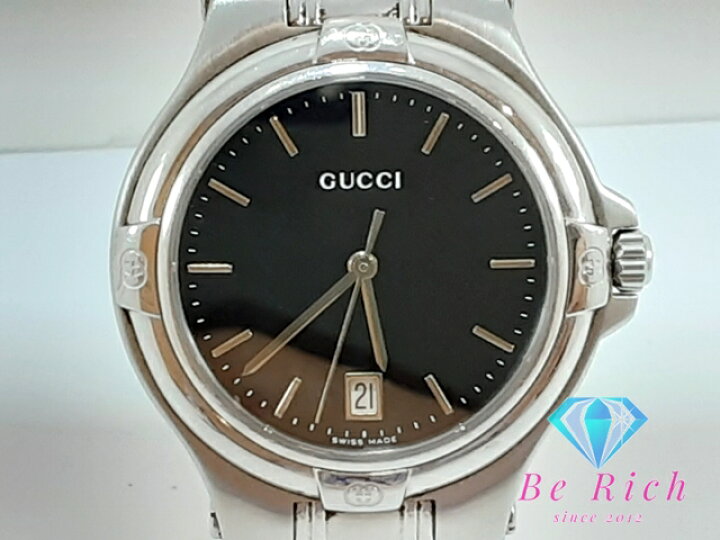 楽天市場】グッチ GUCCI メンズ 腕時計 9040M デイト ラウンド 黒 