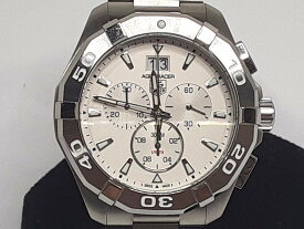 美品 タグ ホイヤー TAG HEUER アクアレーサー 300M クロノグラフ ビッグ デイト CAY1111.BA0927 メンズ 腕時計 白 ホワイト シルバー SS ブレス ロゴ アナログ クオーツ QZ ウォッチ 【中古】【送料無料】 bt3237