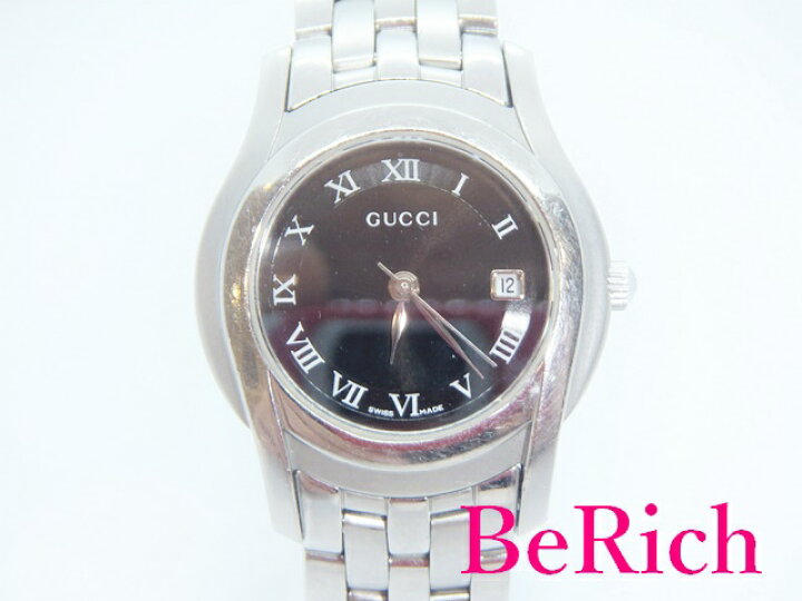 楽天市場】グッチ GUCCI 5500L レディース 腕時計 デイト 黒 文字盤 SS