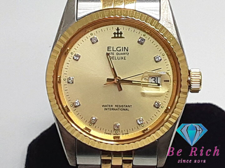 楽天市場】エルジン ELGIN メンズ 腕時計 デイト FK284 デラックス 