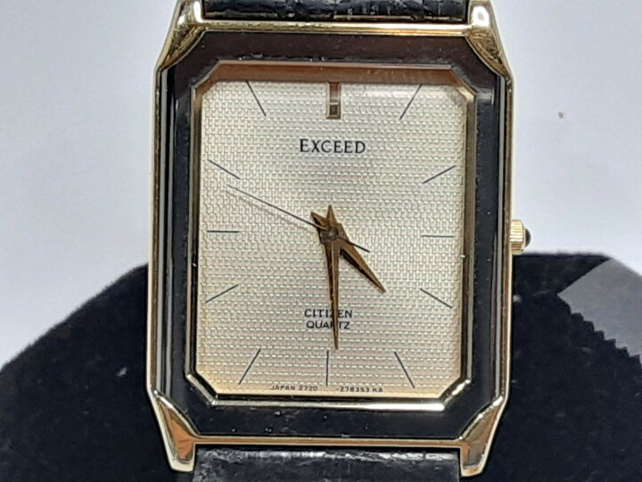 美品 CITIZEN シチズン エクシード ブラック ゴールド ソーラー メンズ  