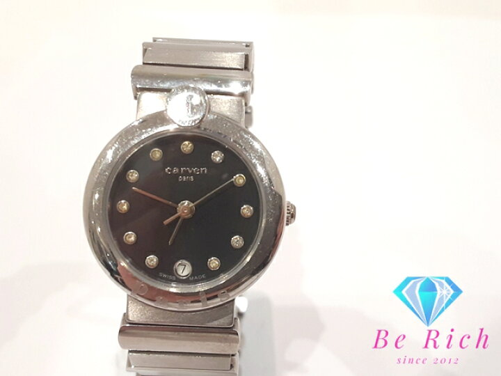 楽天市場】カルヴェン Carven レディース 腕時計 デイト 28-122S 黒  