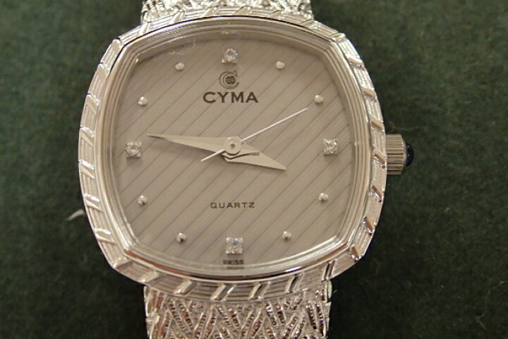 楽天市場】未使用品 CYMA シーマ 天然ダイヤ4P レディース腕時計 