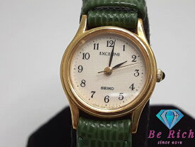 セイコー SEIKO レディース 腕時計 4N21-0390 白 ホワイト 緑 グリーン SS レザー アナログ クォーツ QZ ウォッチ 【中古】【送料無料】 ht5132