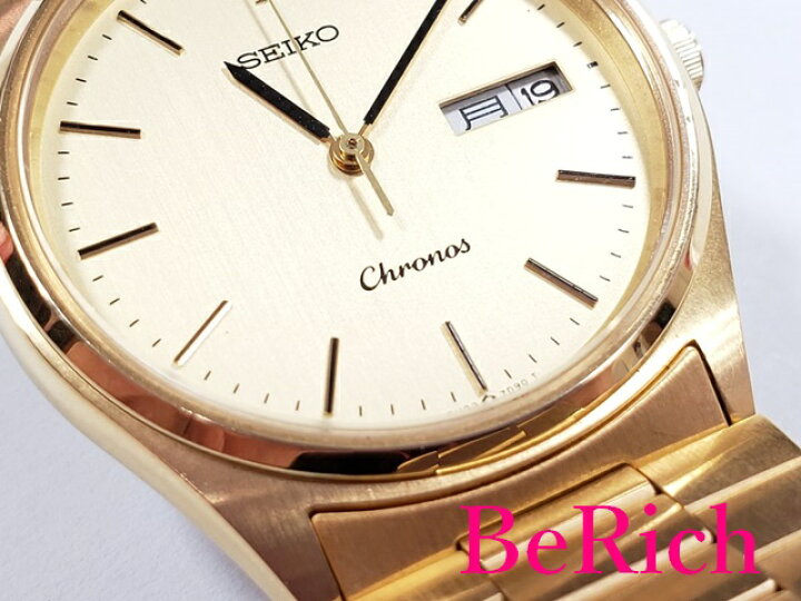 楽天市場】セイコー SEIKO クロノス メンズ 腕時計 5H23-7040 ゴールド 