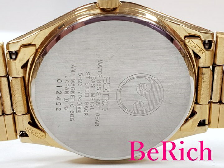 楽天市場】セイコー SEIKO クロノス メンズ 腕時計 5H23-7040 ゴールド 