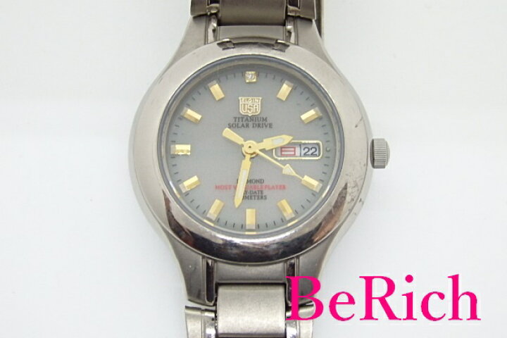 楽天市場】エルジン ELGIN ソーラー チタニウム レディース 腕時計 