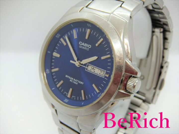 楽天市場】カシオ CASIO メンズ 腕時計 MTP-1228 青 ブルー 文字盤 SS 