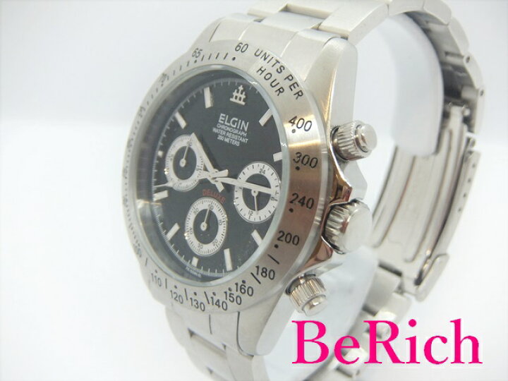 楽天市場】エルジン ELGIN メンズ 腕時計 FK-1059N-SL 黒 ブラック 