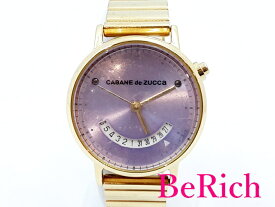 ズッカ CABANE de Zucca レディース 腕時計 VJ22-K920 紫 パープル 文字盤 SS ゴールド デイト クォーツ QZ 【中古】 【送料無料】 ht4245