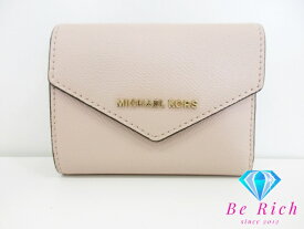 マイケルコース MICHAEL KORS 三つ折り財布 32F9GJ6DIL ピンク ベージュ レザー MK ロゴ 二つ折り財布 コンパクト ミニ ウォレット 【中古】【送料無料】 sh1608