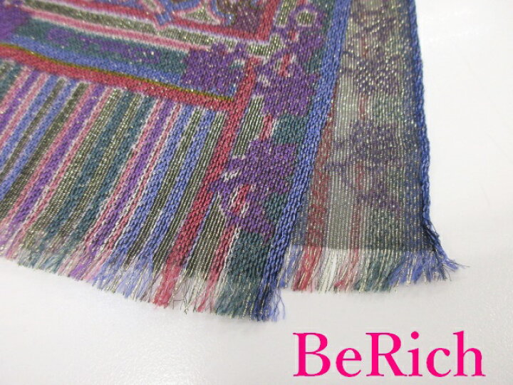 楽天市場】エトロ ETRO ストール ペイズリー パープル マルチカラー 紫 