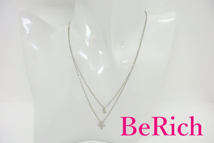 楽天市場】K18 WG ダイヤモンド 0.10ct 付 十字架 クロス モチーフ 2連  