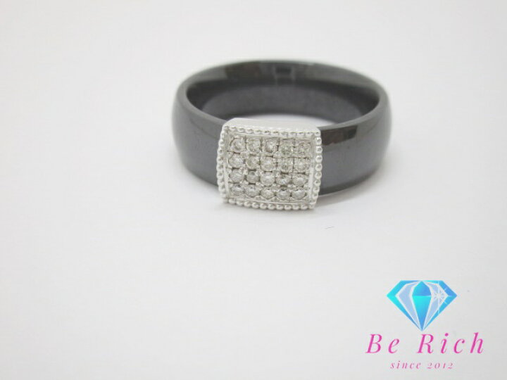 楽天市場】K18 WG ダイヤモンド 0.20ct 付 セラミック リング 指輪 18  