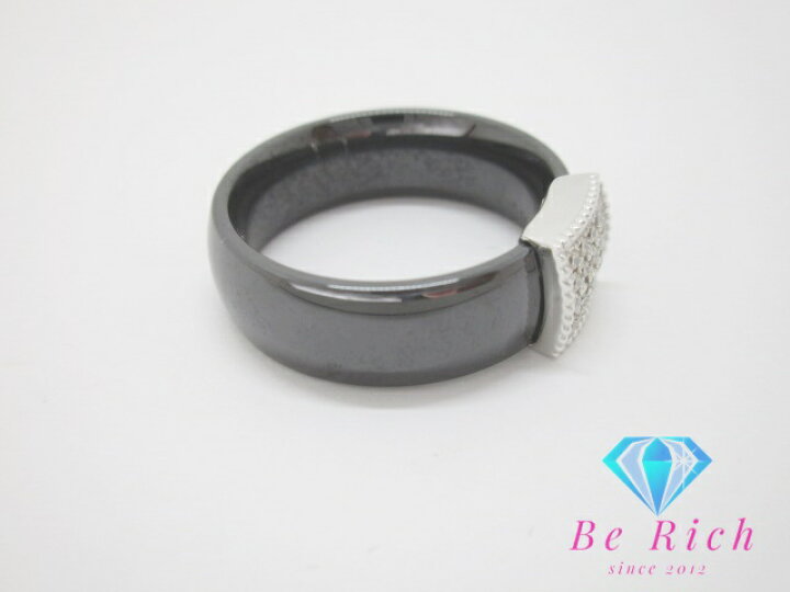 楽天市場】K18 WG ダイヤモンド 0.20ct 付 セラミック リング 指輪 18  