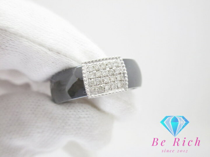 楽天市場】K18 WG ダイヤモンド 0.20ct 付 セラミック リング 指輪 18  