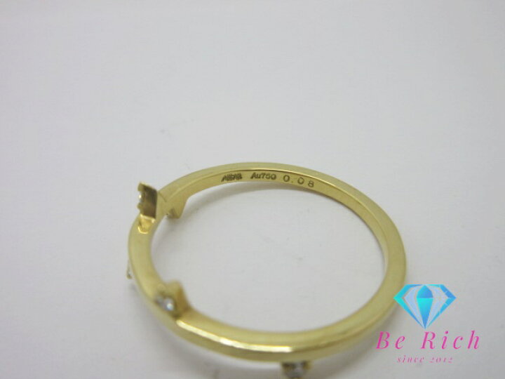 楽天市場】AHKAH アーカー K18 YG ダイヤモンド 0.08ct 付 デザイン 