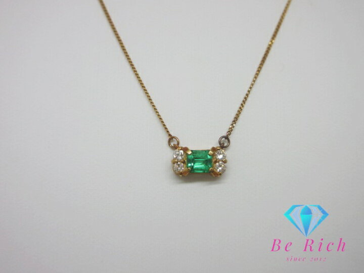 楽天市場】K18 YG エメラルド 0.35ct ダイヤモンド 0.12ct 付 デザイン  