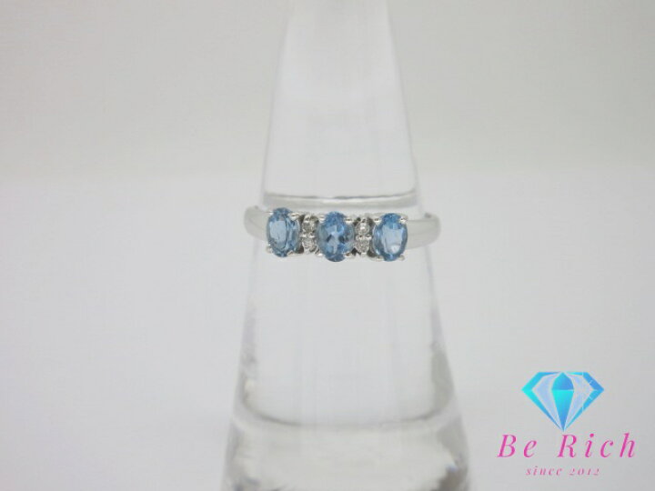 楽天市場】K18 WG アクアマリン 0.50ct ダイヤモンド 0.02ct デザイン 