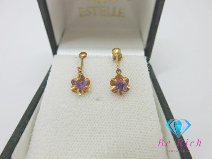 楽天市場】K18 YG アメジスト 付 フラワー モチーフ デザイン  