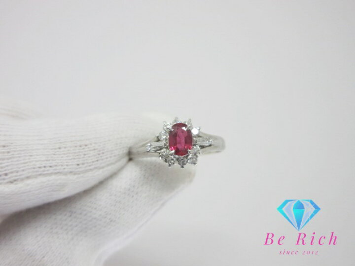 楽天市場】Pt900 プラチナ ルビー 0.38ct ダイヤモンド 0.21ct  