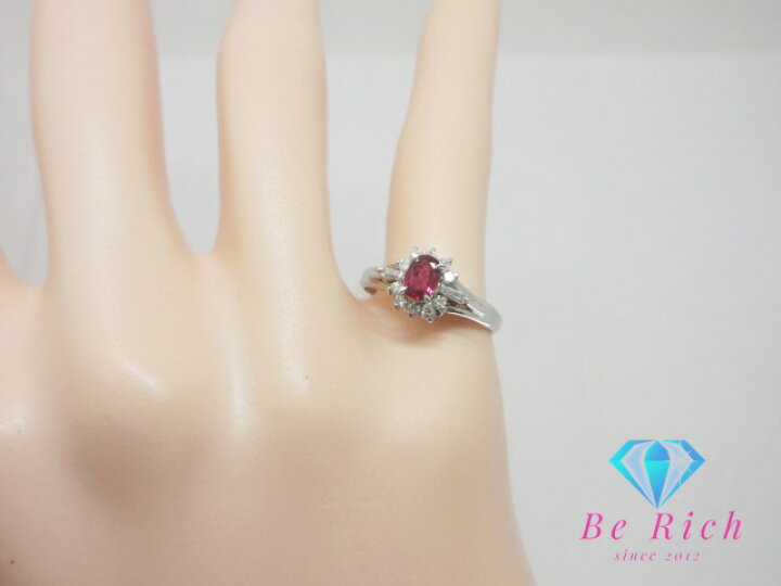 楽天市場】Pt900 プラチナ ルビー 0.38ct ダイヤモンド 0.21ct  
