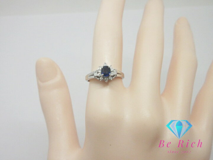 楽天市場】Pt900 プラチナ サファイア 0.57ct ダイヤモンド 0.26ct  