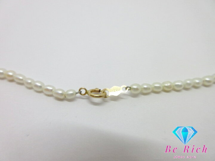 楽天市場】14K YG 淡水 ライス パール 真珠 デザイン ネックレス 