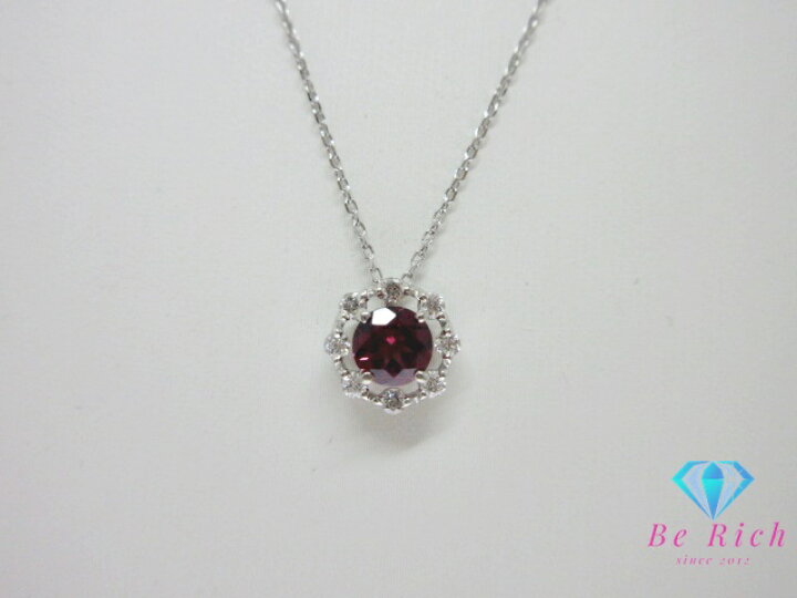 楽天市場】K18 WG ロードライト ガーネット 0.58ct ダイヤモンド 0.14 