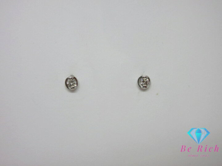 楽天市場】K14 WG ダイヤモンド 0.075ct 付 デザイン スタッド ピアス 