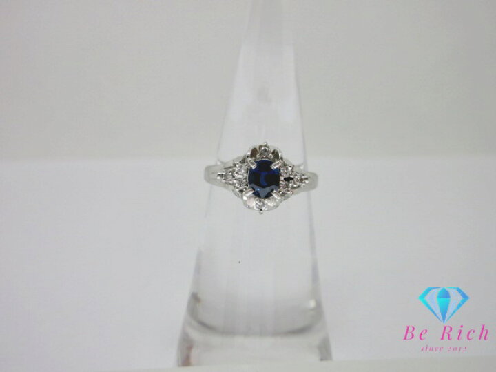 楽天市場】Pt900 プラチナ サファイア 0.45ct ダイヤモンド 0.10ct 付  