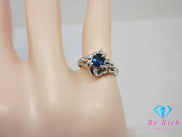 楽天市場】Pt900 プラチナ サファイア 0.45ct ダイヤモンド 0.10ct 付  