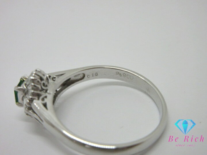 楽天市場】Pt900 プラチナ エメラルド 0.18ct ダイヤモンド 0.37ct 付