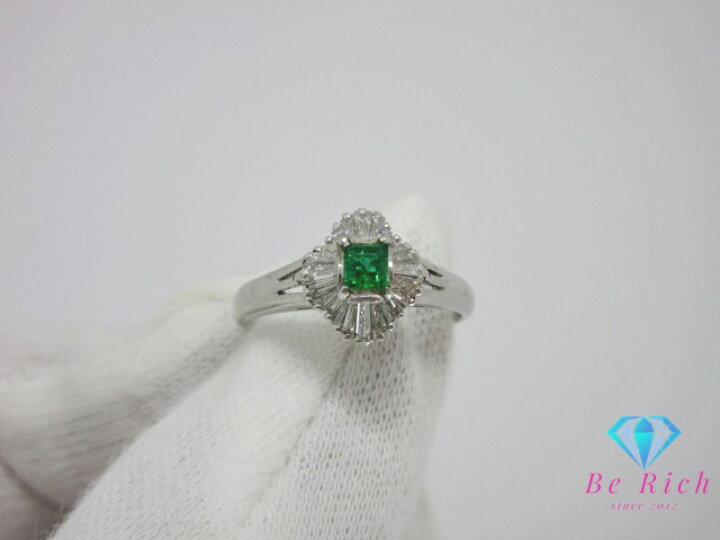楽天市場】Pt900 プラチナ エメラルド 0.18ct ダイヤモンド 0.37ct 付