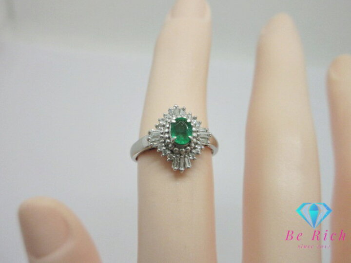 楽天市場】Pt900 プラチナ エメラルド 0.30ct ダイヤモンド 0.27ct 付  