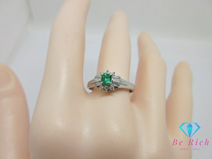 楽天市場】Pt900 プラチナ エメラルド 0.19ct ダイヤモンド 0.26ct 付 