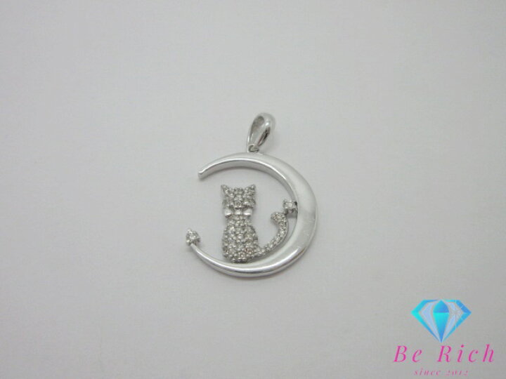 楽天市場】K18 WG ダイヤモンド 0.20ct 猫 キャット モチーフ デザイン  