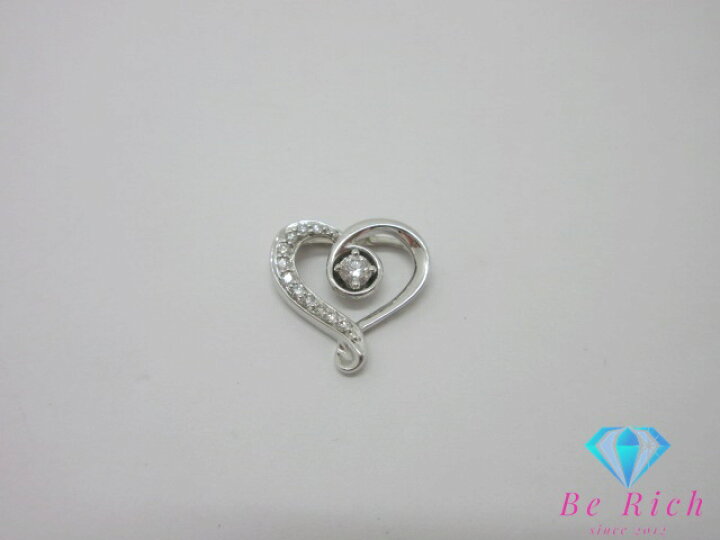 楽天市場】K18 WG ハート モチーフ ダイヤモンド 0.12ct 付 デザイン 