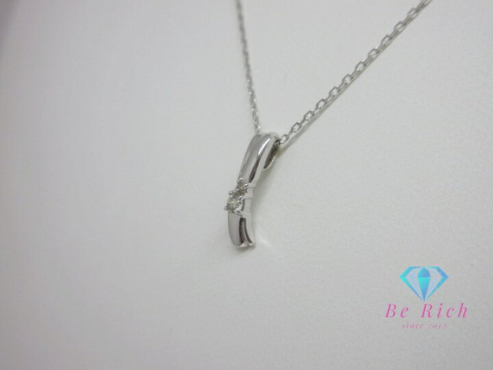 楽天市場】K10 WG ダイヤモンド 0.04ct 付 デザイン ネックレス 