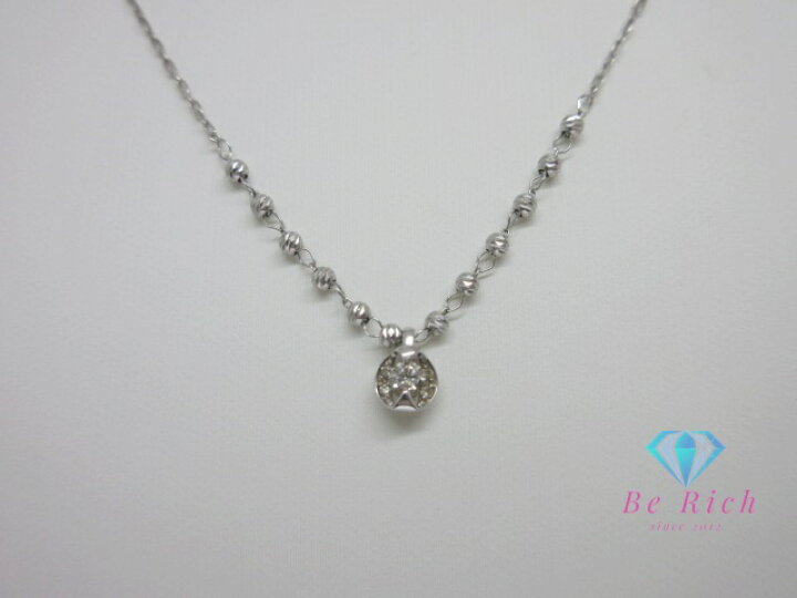 楽天市場】K10 WG ダイヤモンド 0.10ct 付 デザイン ネックレス 