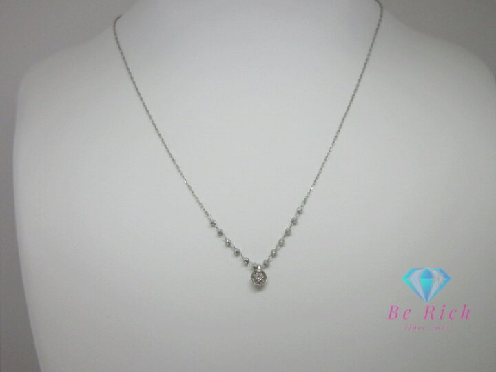 楽天市場】K10 WG ダイヤモンド 0.10ct 付 デザイン ネックレス 