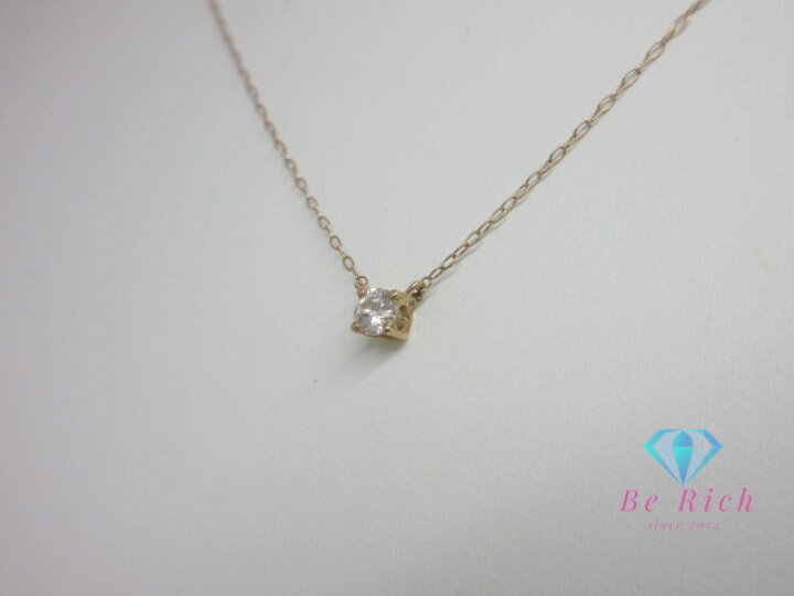 楽天市場】K18 PG ダイヤモンド 付 0.10ct 付 デザイン ネックレス 